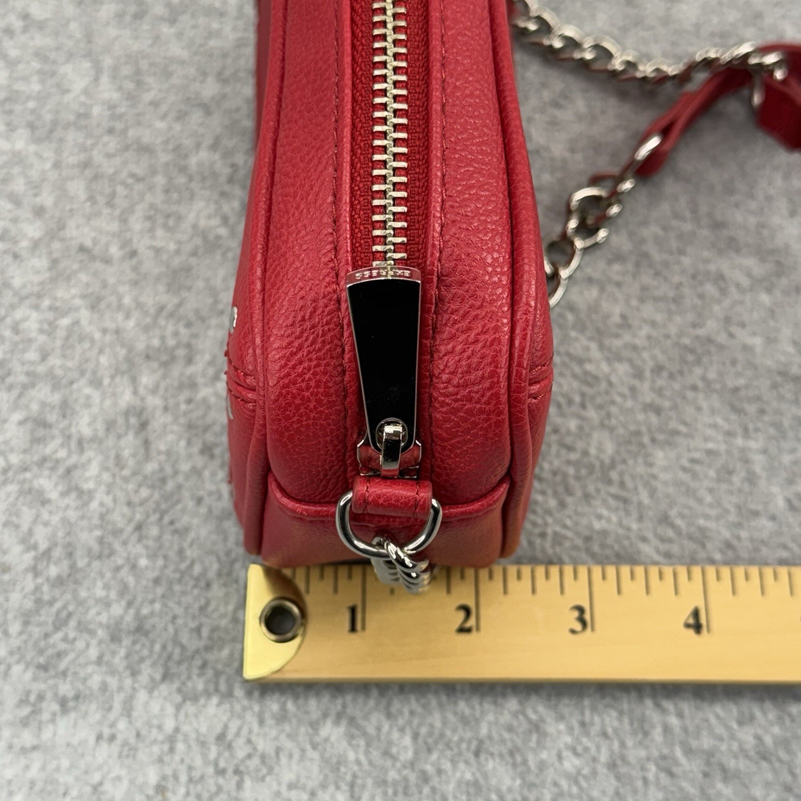 Express Mini Red Faux Leather Crossbody Bag Chain Strap Shoulder Purse