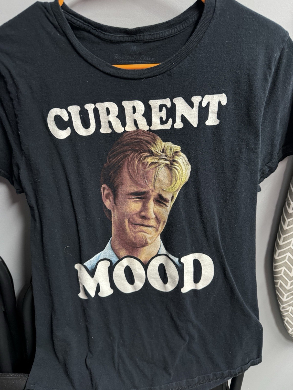 Dawson’s Creek Crying Meme Current Mood Mens Black T Shirt Size Large