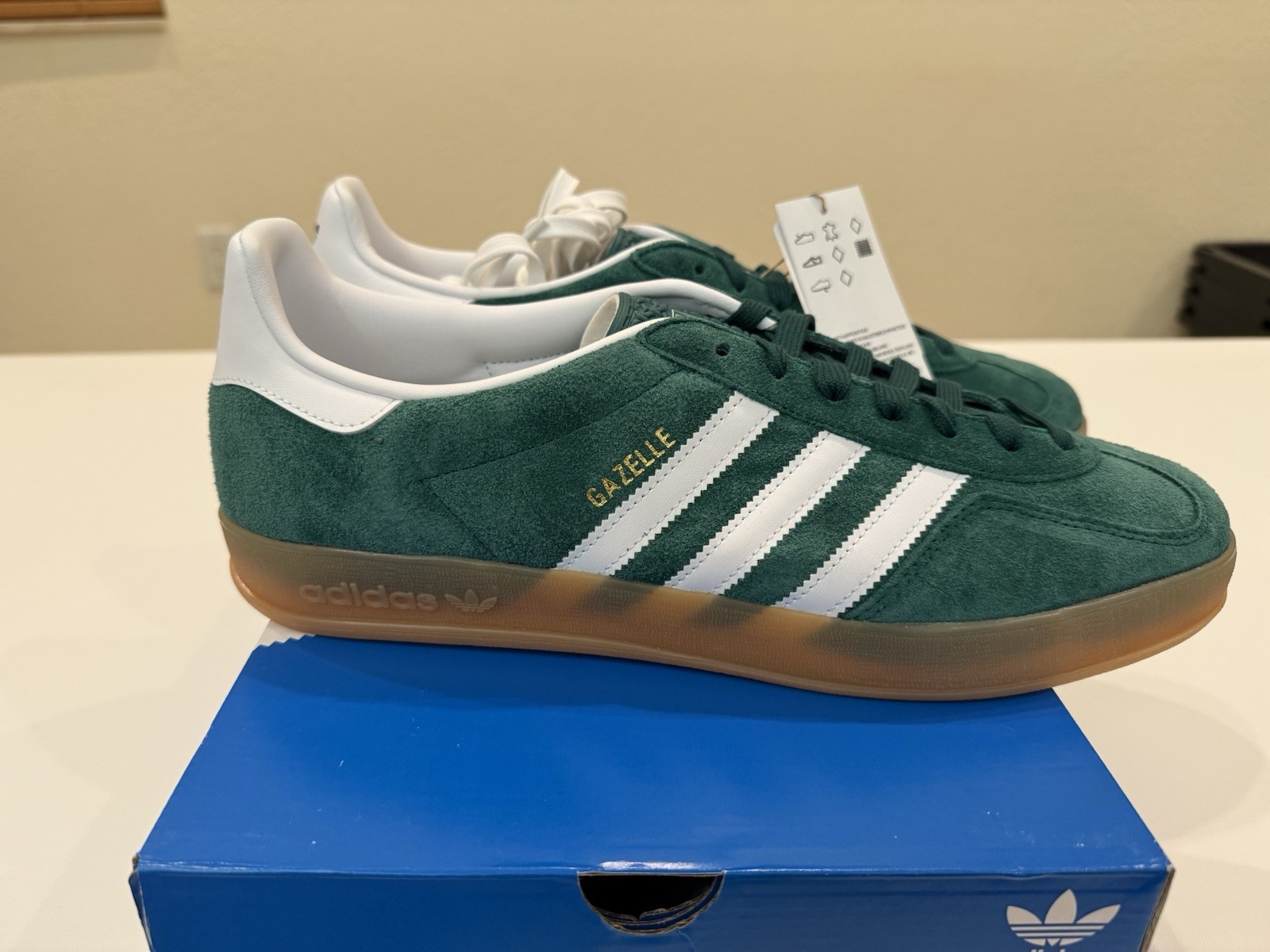 adidas Gazelle Indoor Collegiate Green Gum JI2062 Ship Now Brand New US Men Sz
