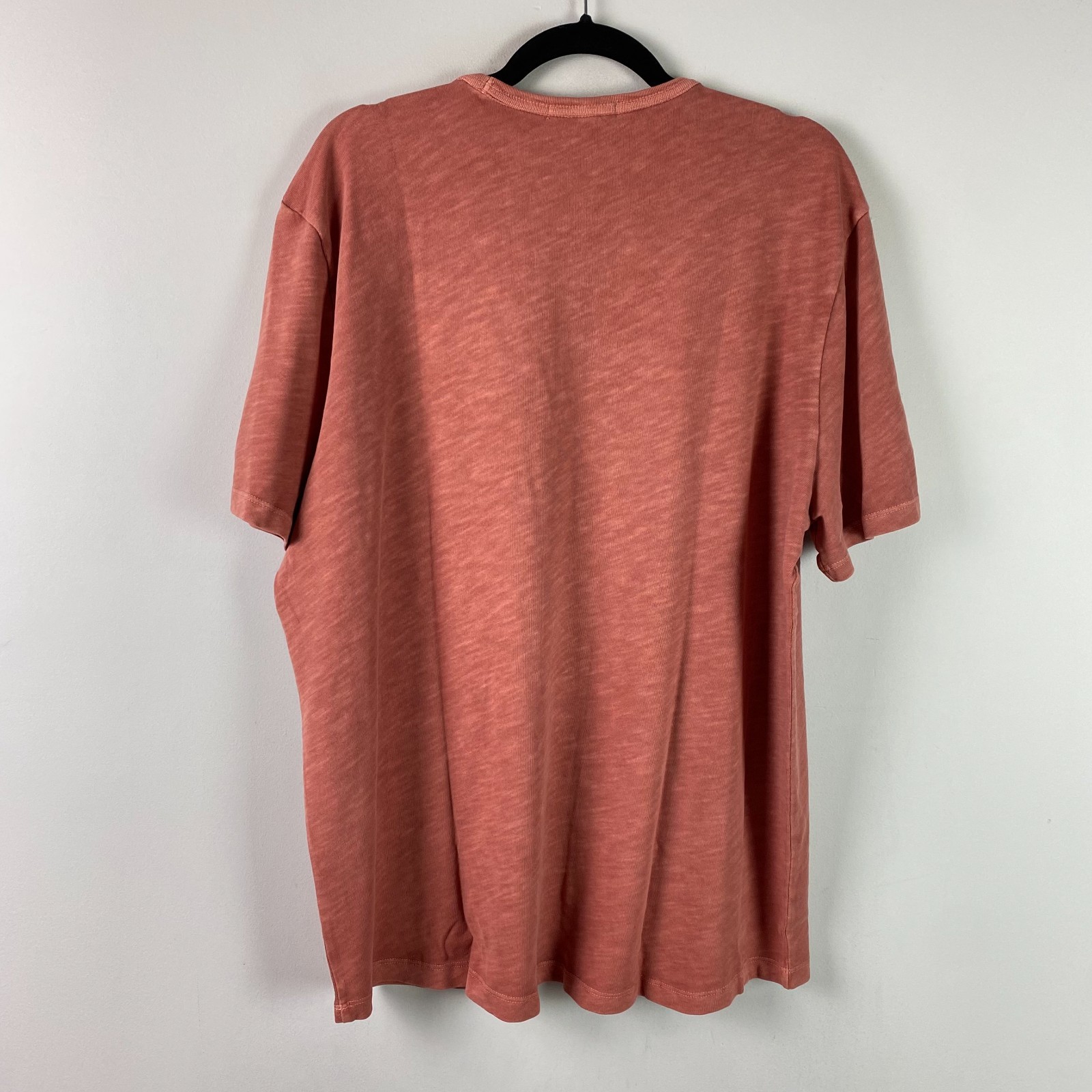 Marine Layer Tee Mens Size L Vintage Heavy Slub Pocket Rust Red Short Sleeve