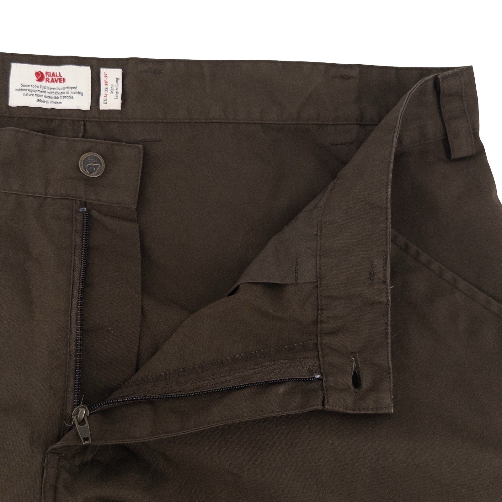 Fjallraven Mens US 38-39 Long Barents Pro Trousers Brown G-1000 Cargo Pants
