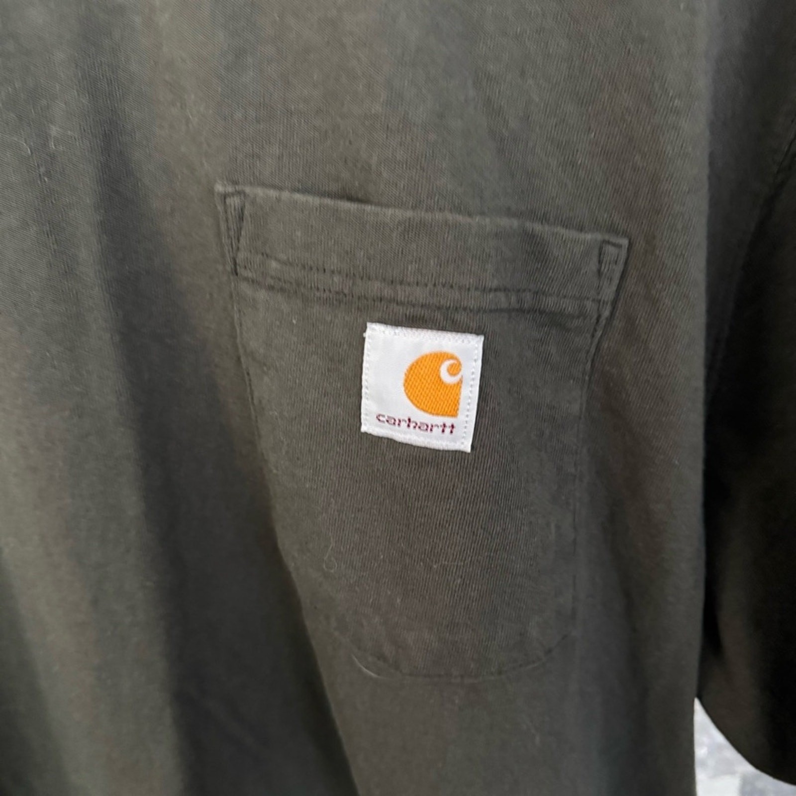 Carhartt K87 Loose Fit Heavyweight Pocket T-Shirt XL Tall Dark Bronzed Green