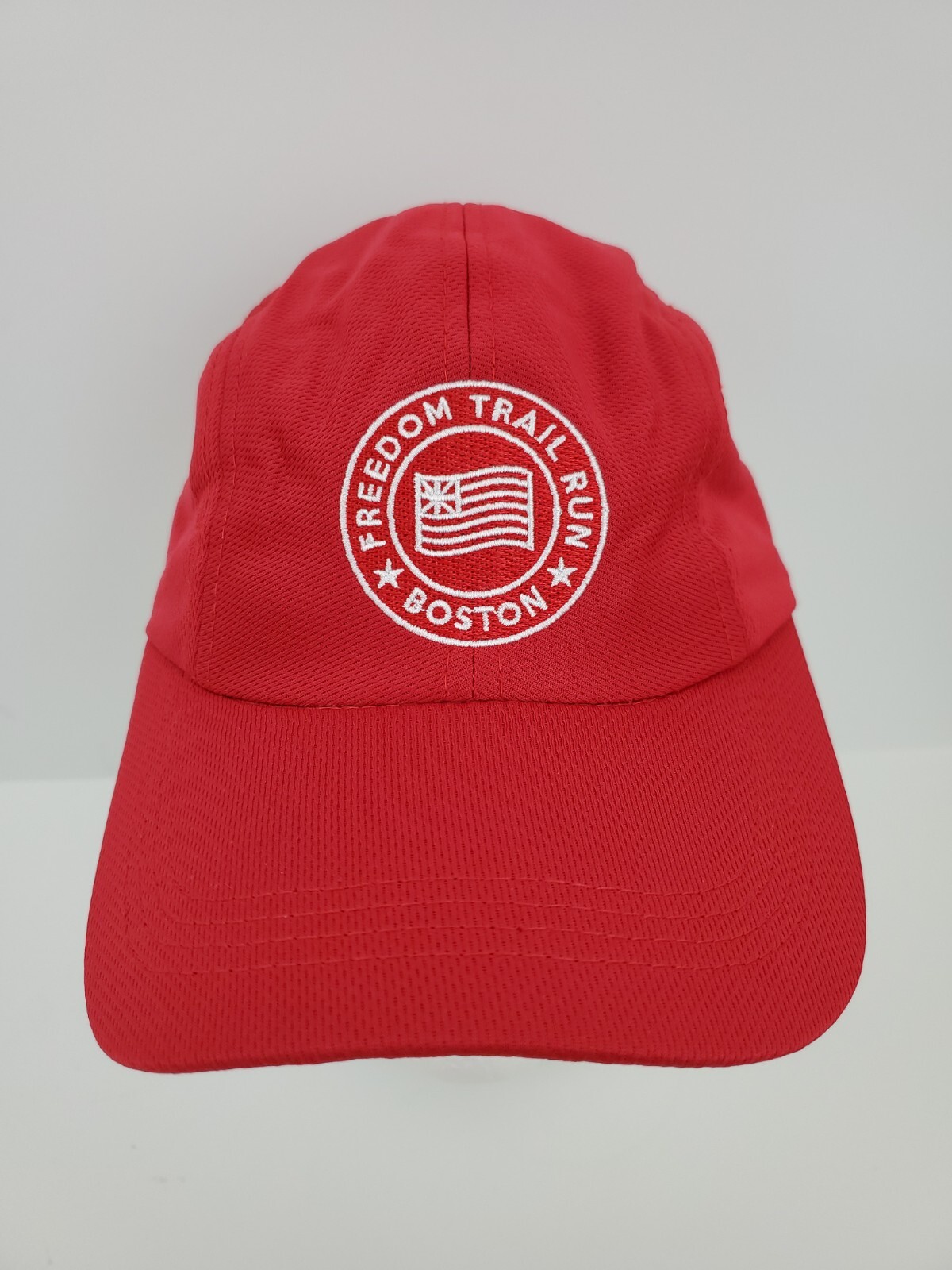 Freedom Trail Run Boston Strapback Hat Adult Red Massachusetts Embroidered Cap