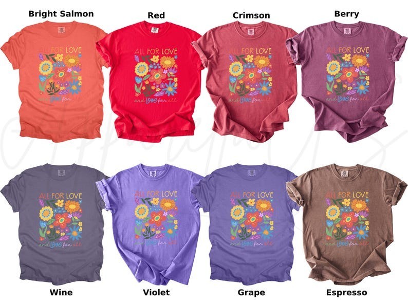 Comfort Colors All For Love Love For All Shirt, Pride Gift Shirt, LGBTQ Shirt