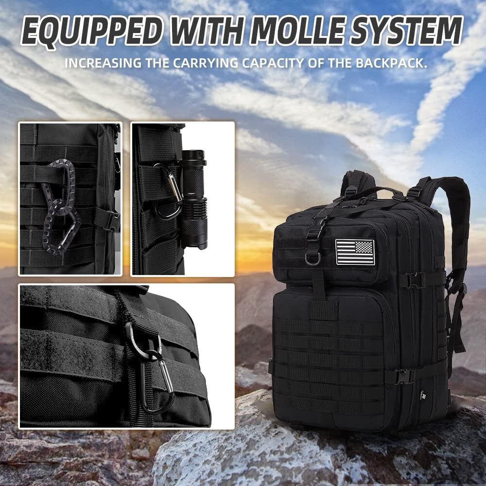30L 45L Tactical Military Backpack Large Army Go Bug Out Bag 3 Day Assault Pack