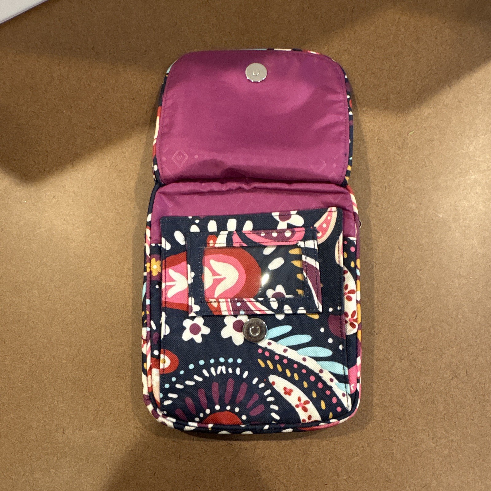 Vera Bradley Small Floral Multicolor Zip Crossbody Bag w/ Adjustable Strap