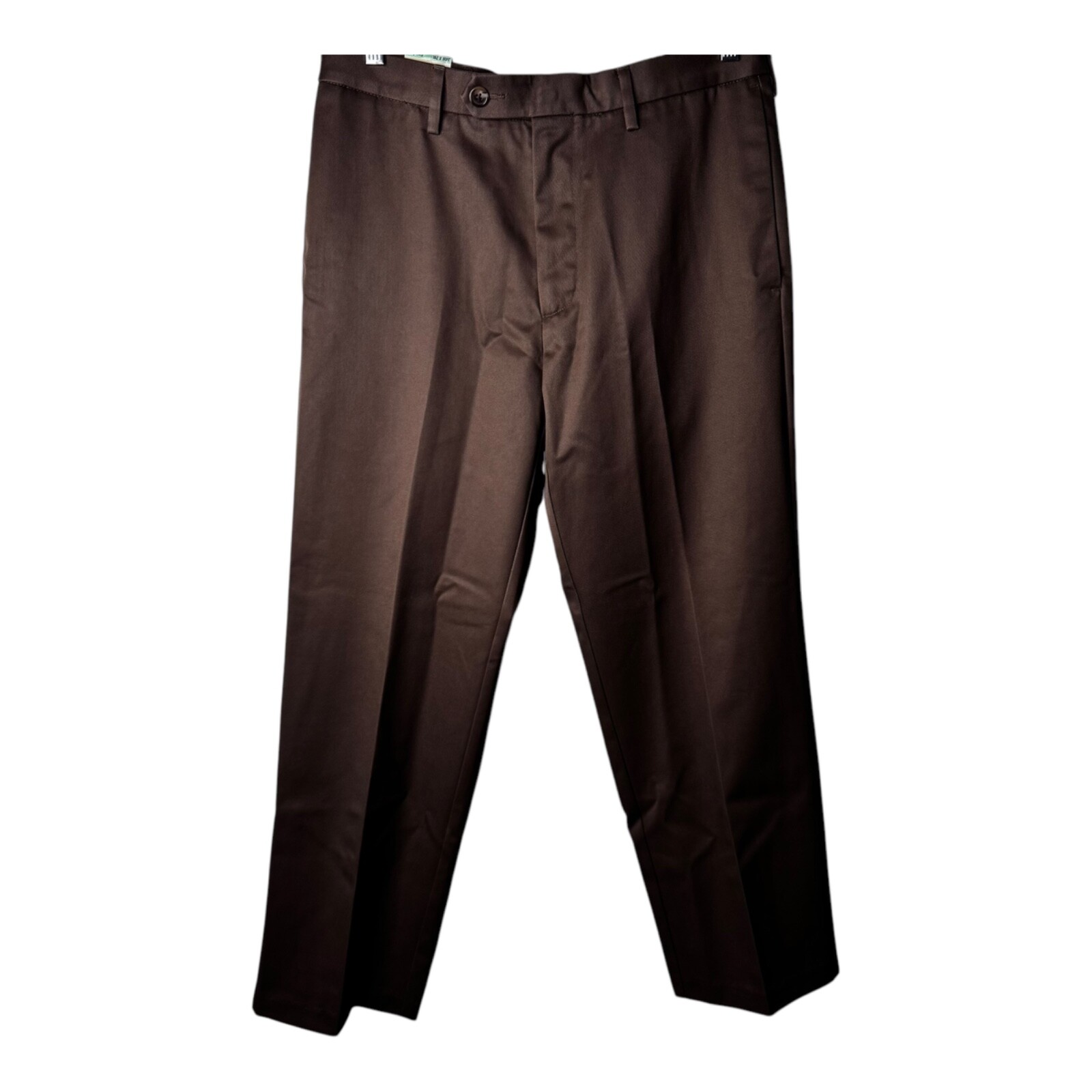 Haggar Maddox Trouser, Mocha, Size 34×29, Straight Fit, Invisible Flex Waistband