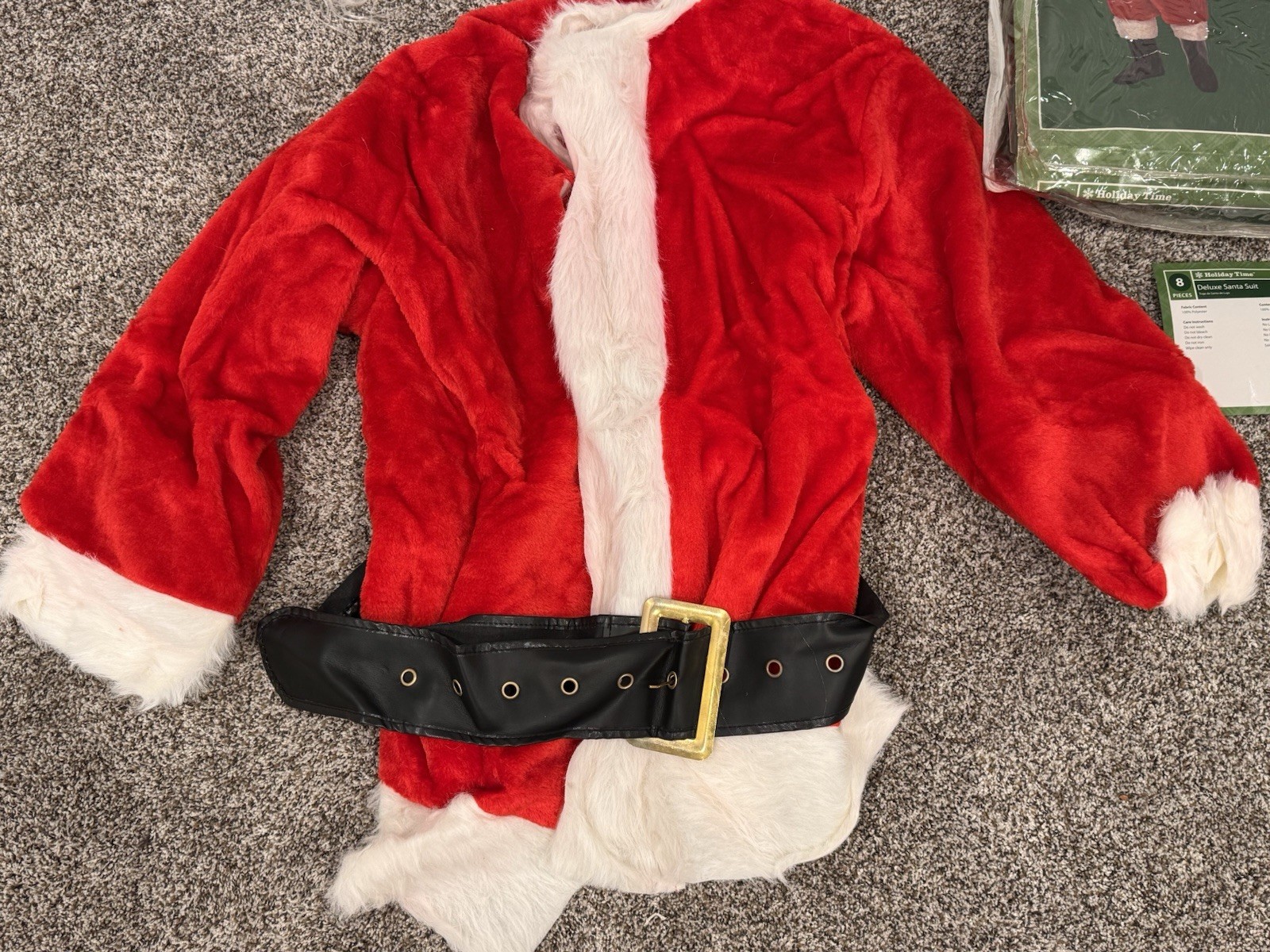 Holiday Time 7-Piece Santa Suit, One Size Fits Most Missing Santa Hat