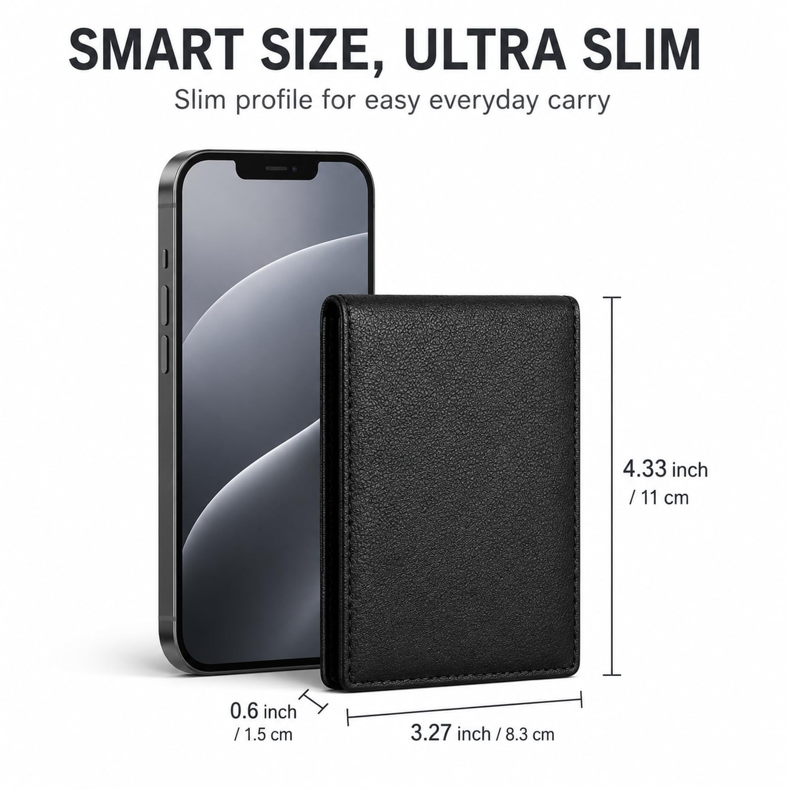 LYTYYX Wallet for Men Slim RFID Blocking 4.3 x 3.2 x 0.6 inches, Black