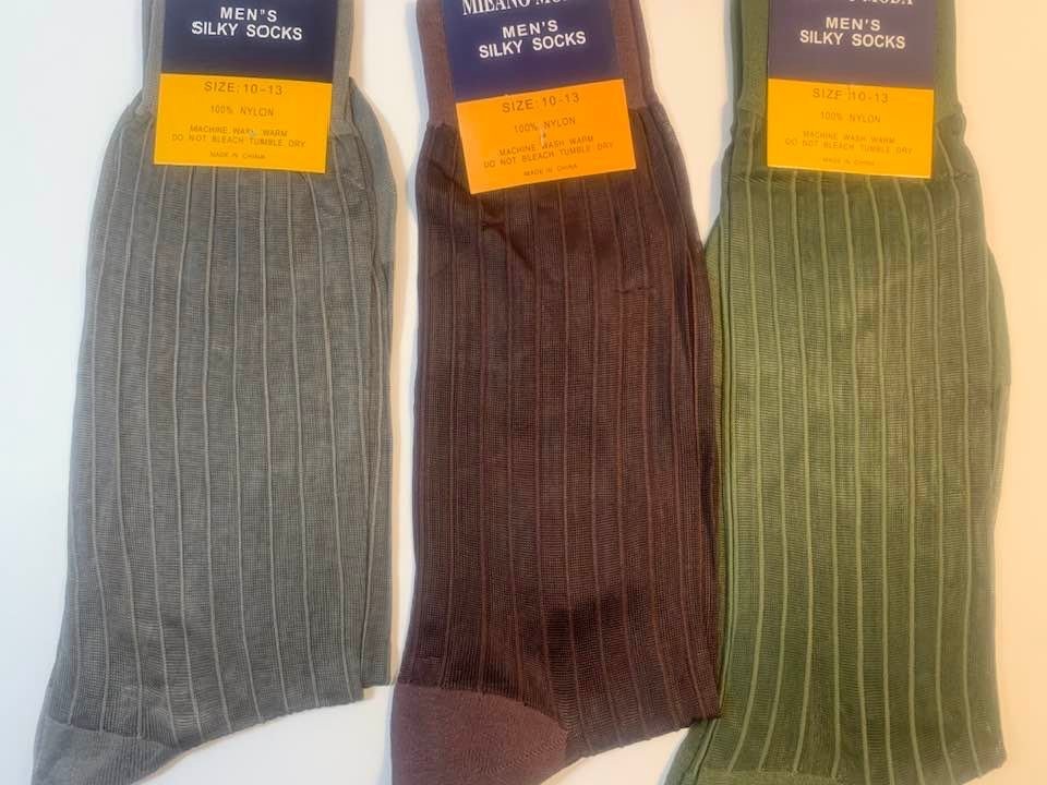 Men’s Sheer Dress Socks Silky Feel