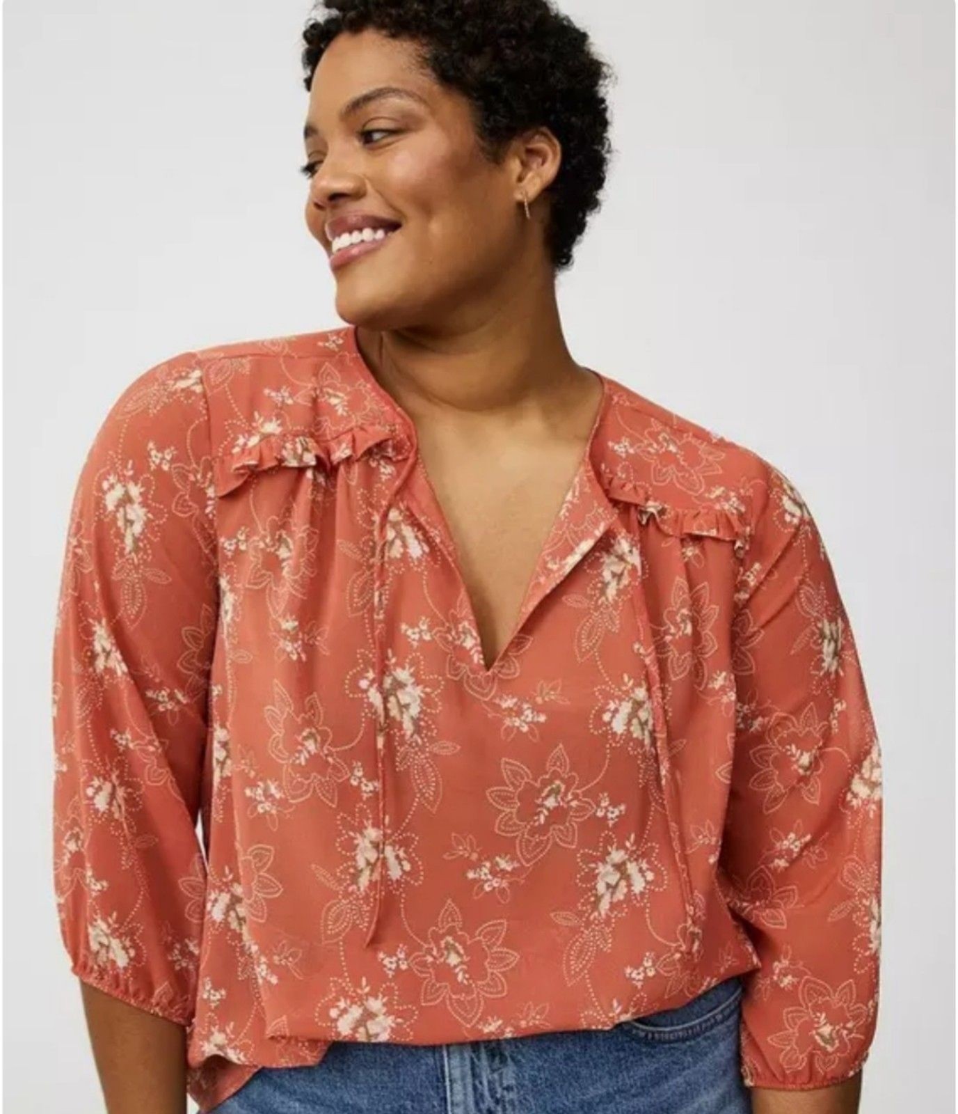 Torrid sz 3 NWT Crinkle Chiffon 3/4 Sleeve Blouse
