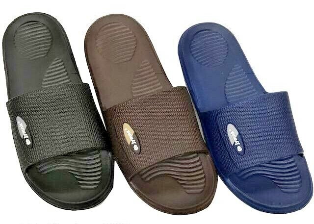2023 MENS MEMORY FOAM Slide Sandals Indoor Outdoor House Shoe Pool Shower Strong