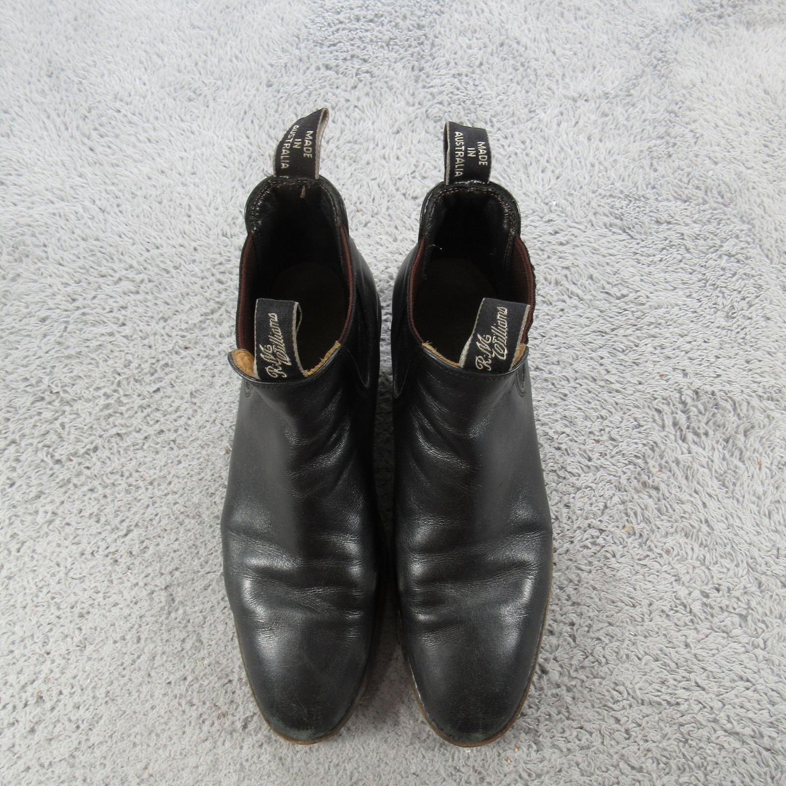 R.M. Williams Chelsea Boots Mens Size 9.5 Black Leather Pull On Ankle Casual
