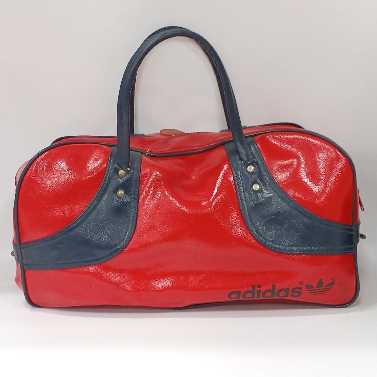 ADIDAS 80s Vintage Sports Bag Red Large 19.7in Vinyl Used