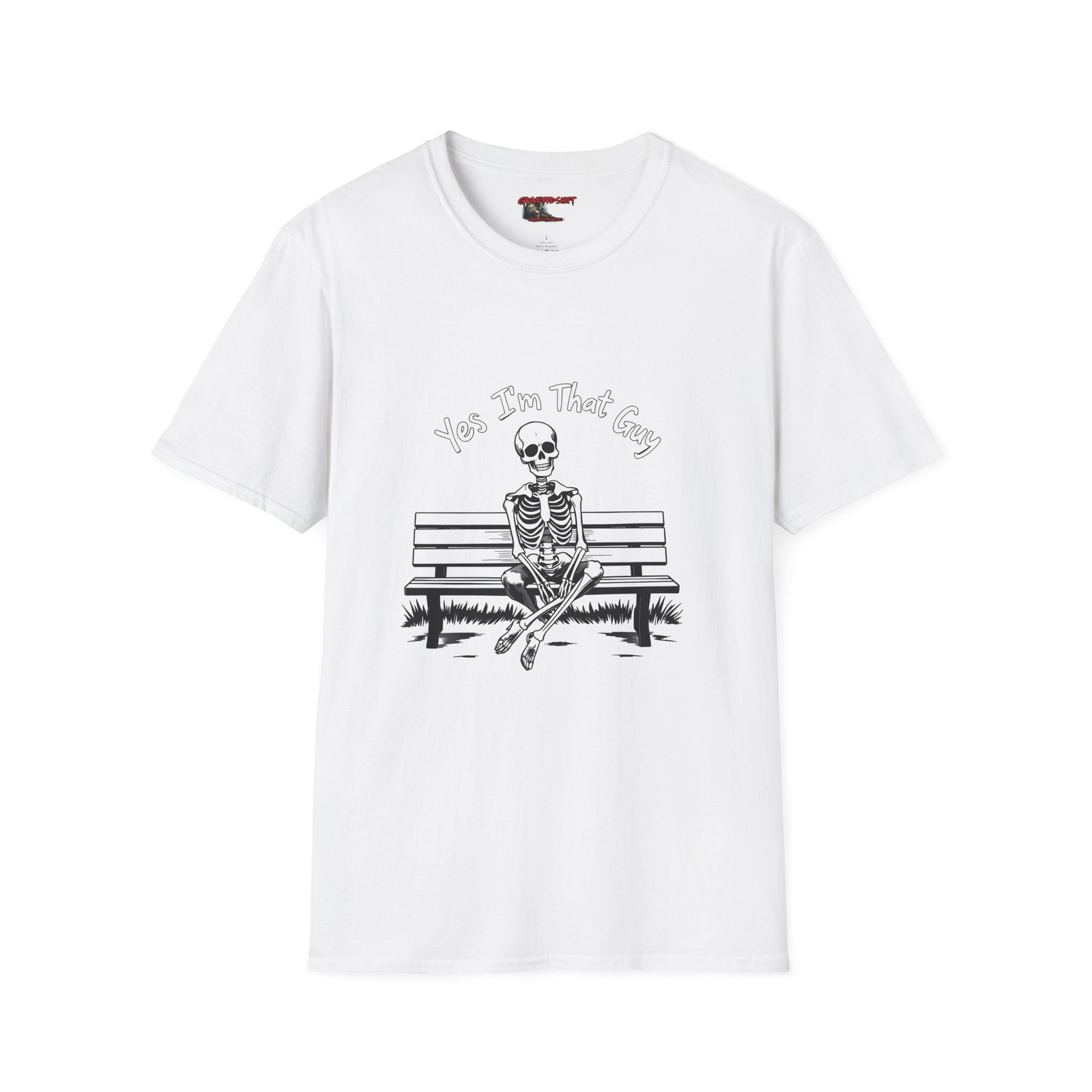 Yes I’m That Guy Skeleton on Bench T-Shirt | Funny Skeleton Tee