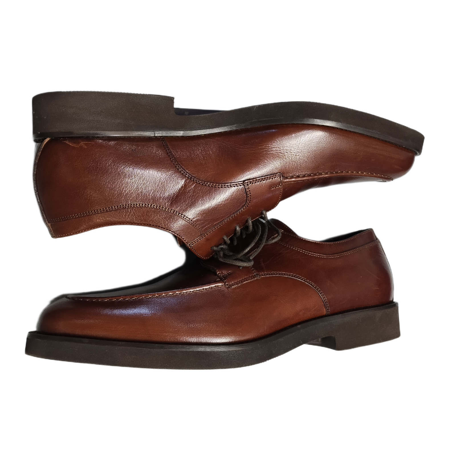 Bostonian Oxford Dress Shoes Mens Size 10.5M Brown Italian Leather Almond Toe