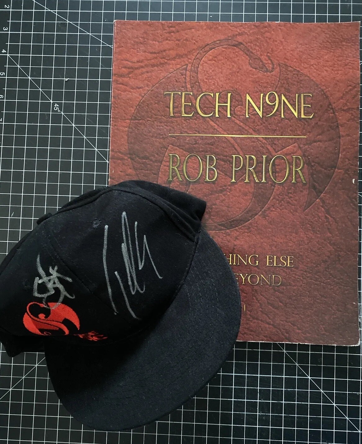 TECH N9NE Autographed Strange Music Hat + Something Else And Beyond by Rob Prior