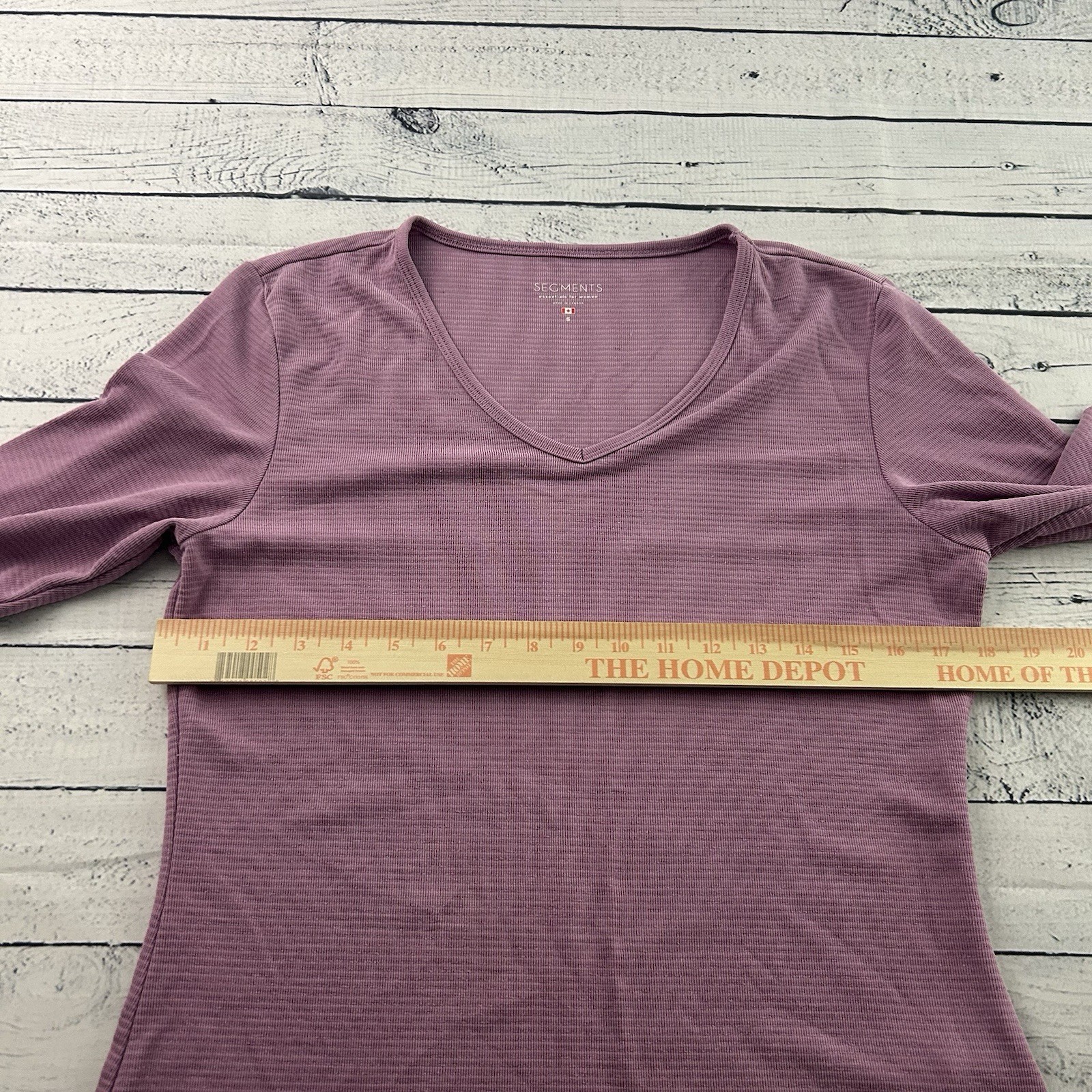 Seg’Ments 3/4 Sleeve V Neck Tencel Top Women’s Small Lilac
