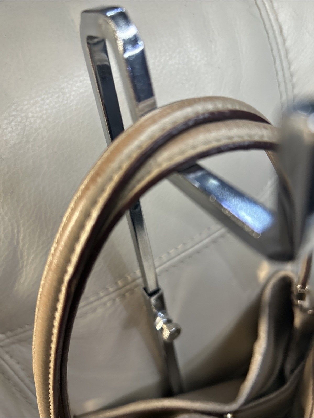 Coach Bag F35211 Phoebe Madison Studded Caviar Ret$495. Metallic Neutrals