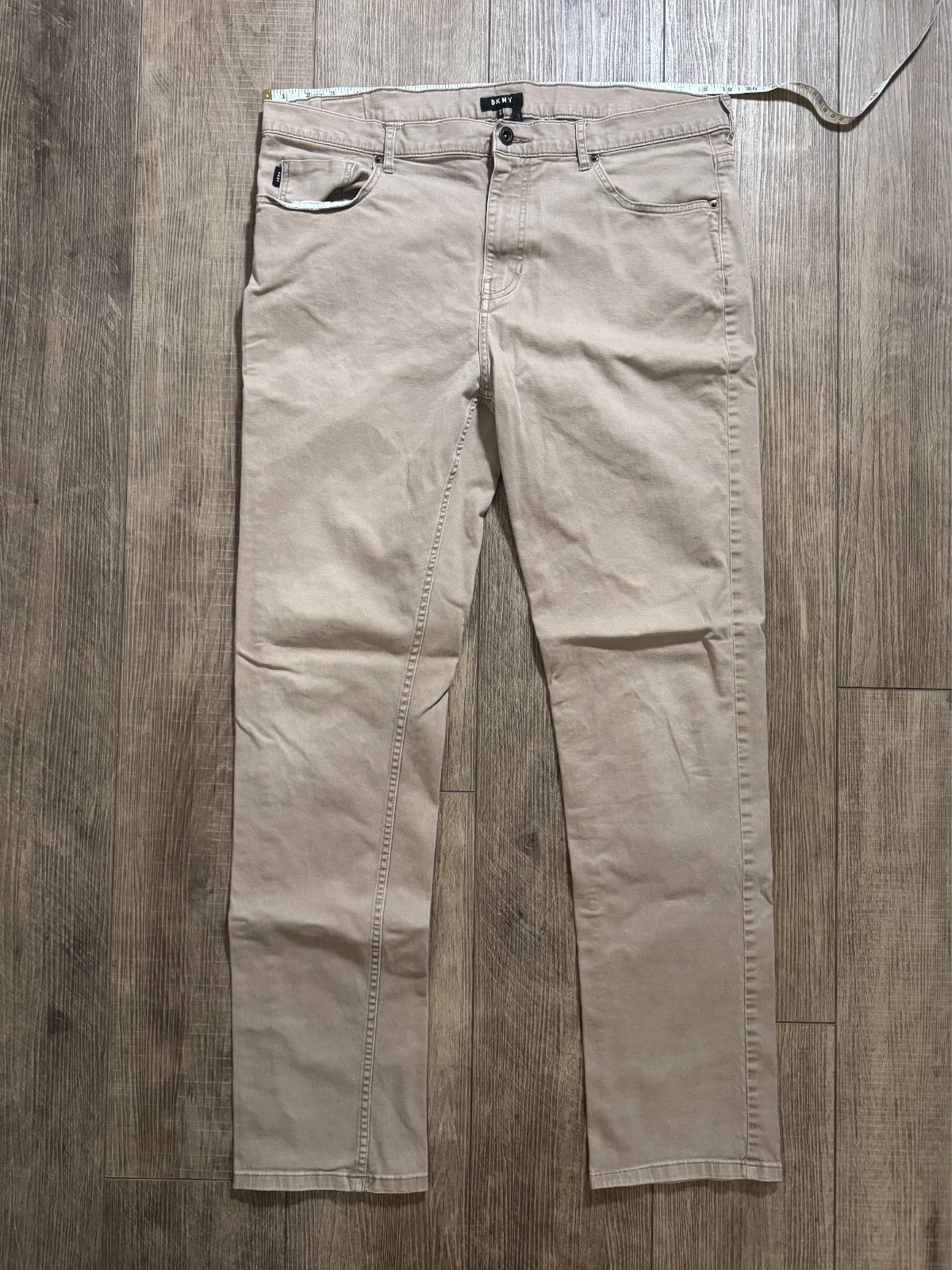 DKNY Slim Twill Pants, Tan 98% Cotton 2% Elastane, “38 x 34”