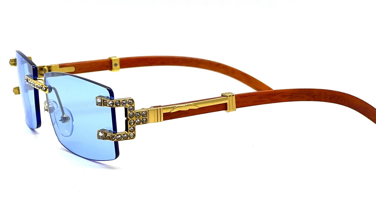 Hip Hop Sunglasses Men Designer Rimless Bling Diamond Shades Classic Rapper New
