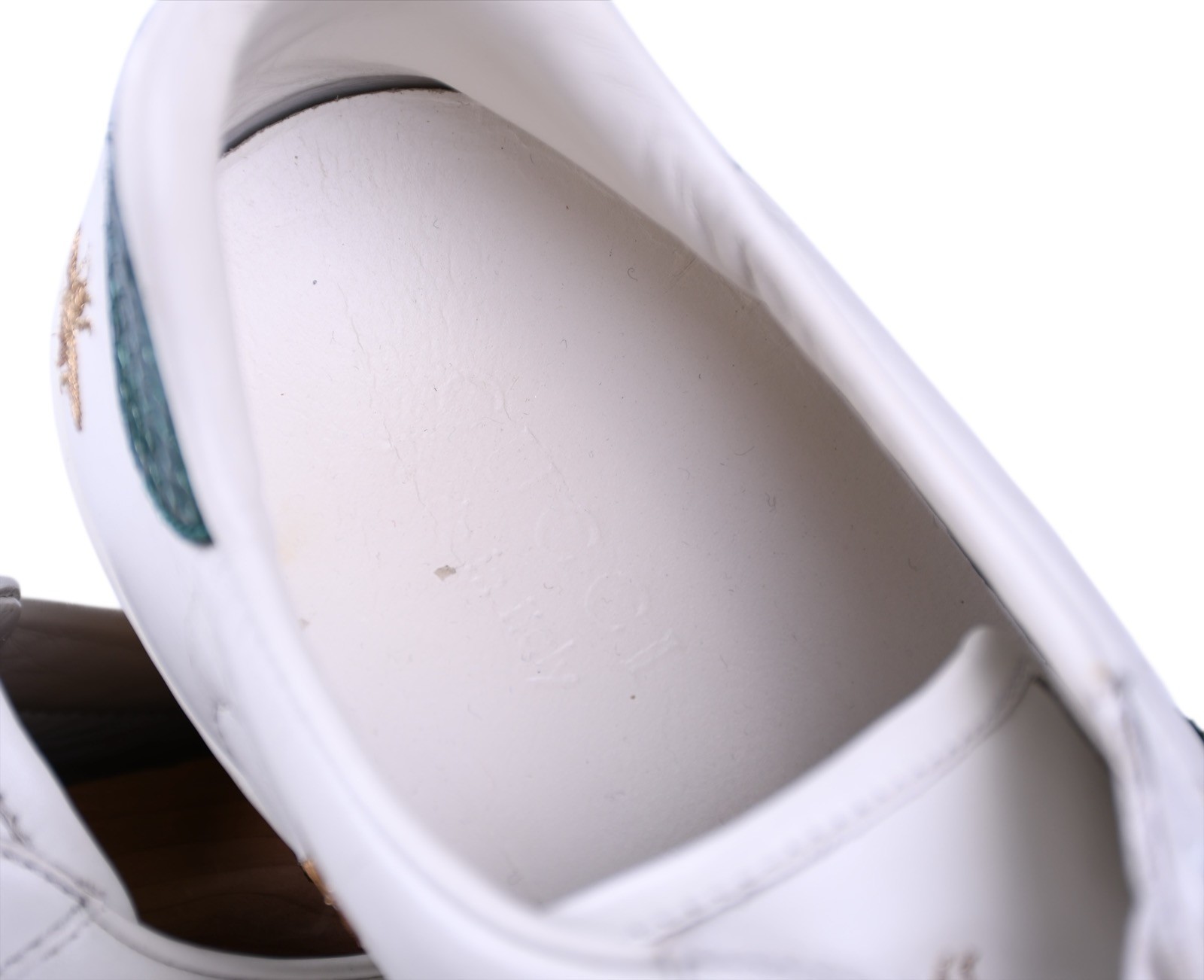Gucci Ace Bee Star Sneakers Whie Leather Web Stripe Mens UK 9 – US 10