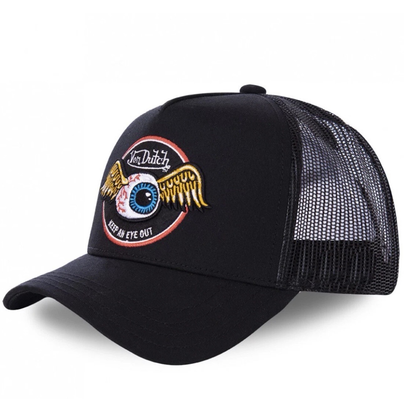 Von Dutch Men’s Trucker Hat Adjustable Mesh Back Black Red Beige Blue One Size