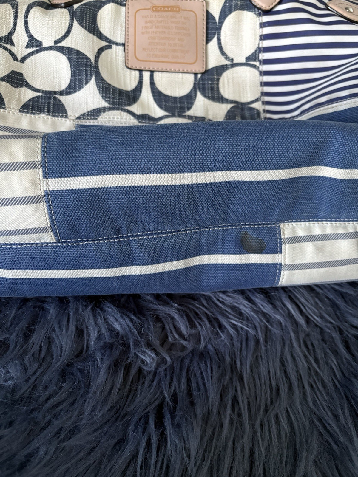 Coach (2013) Daisy Patchwork Emma Tote Denim Canvas Like Shoulder Bag Versatile