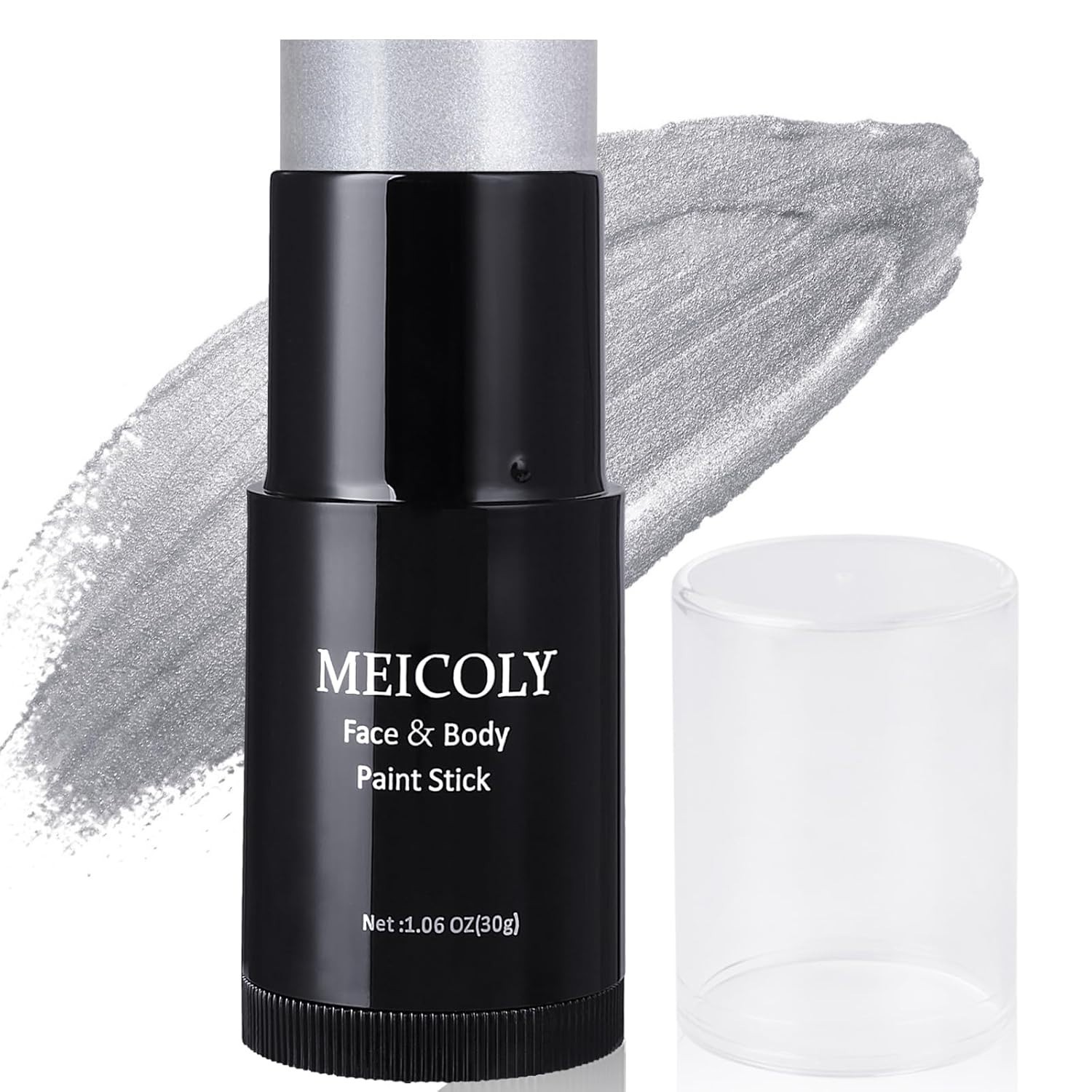 Complete Your Halloween Look with 1.06 Oz Silver Face Paint Stick – SFX Ready!