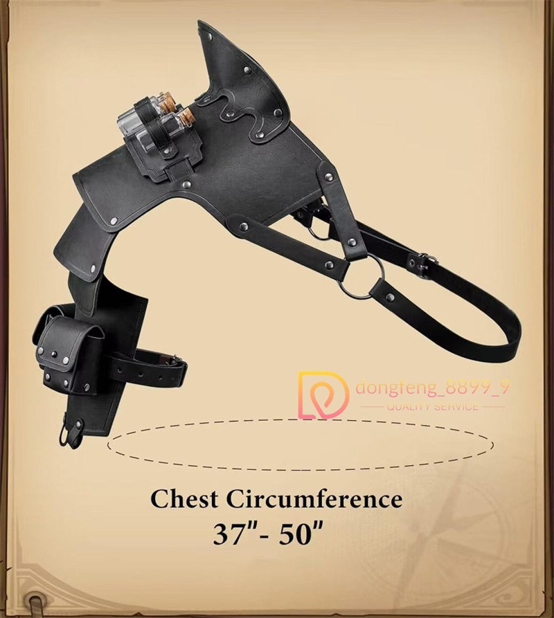 Medieval Vintage Artificial Leather Cosplay Knight Armor Pauldron PU Chest Strap