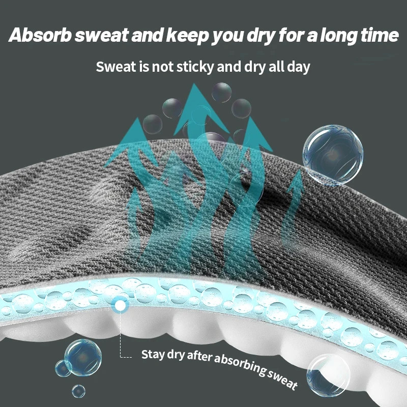 4D Massage Shoes Insoles Super Soft Latex Sports Insole for Feet Running Basket