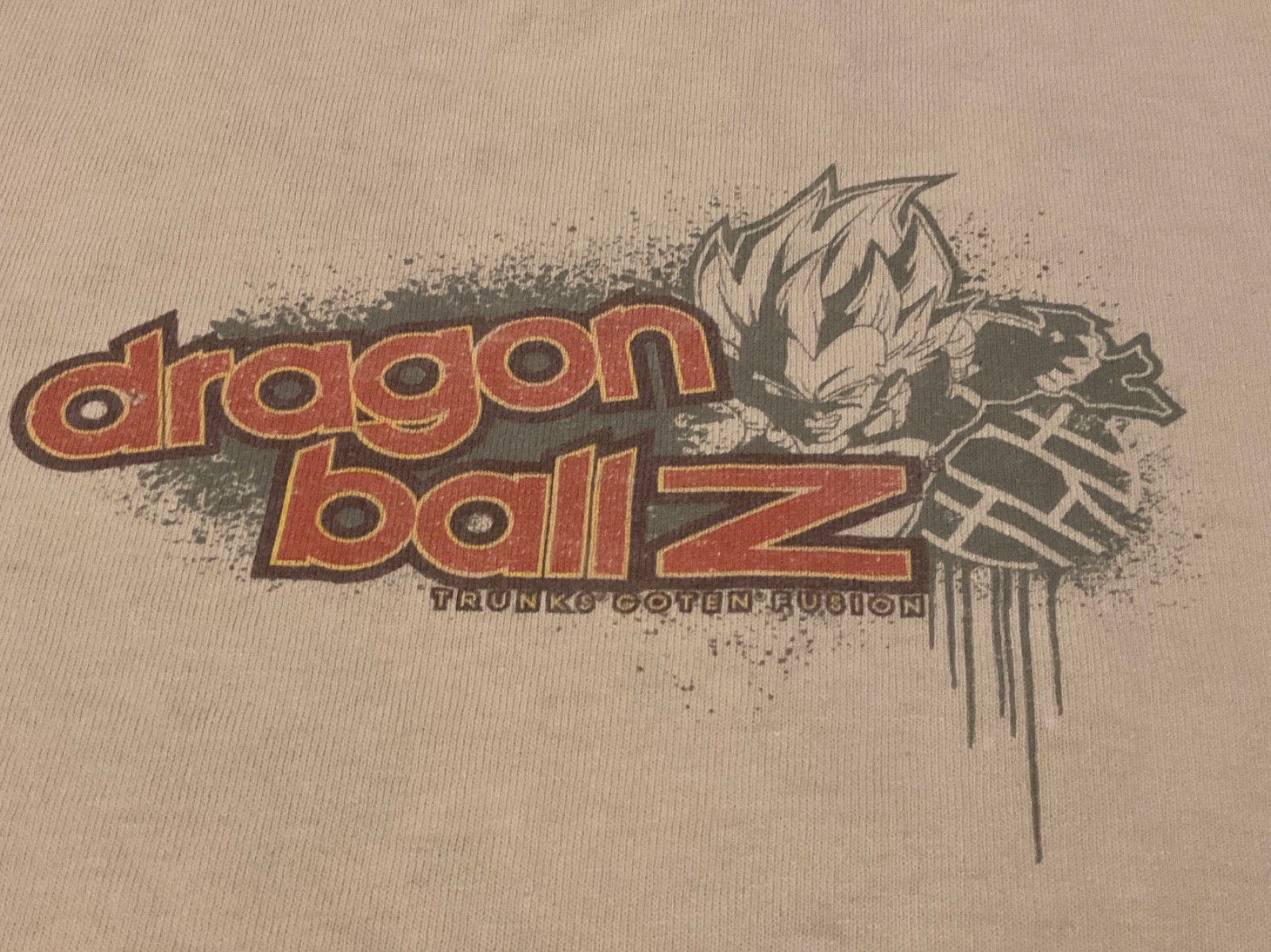 HEAVY WEAR: 2002 Dragon Ball Z Gotenks Goten Trunks DISTRESSED T-Shirt M Vintage