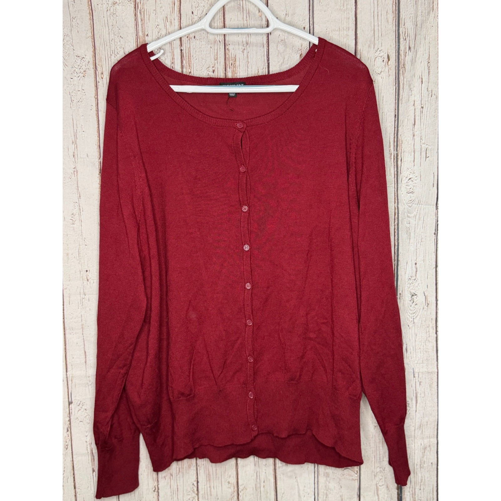 Lane Bryan Women Burgandy Red Cardigan Size 22/24
