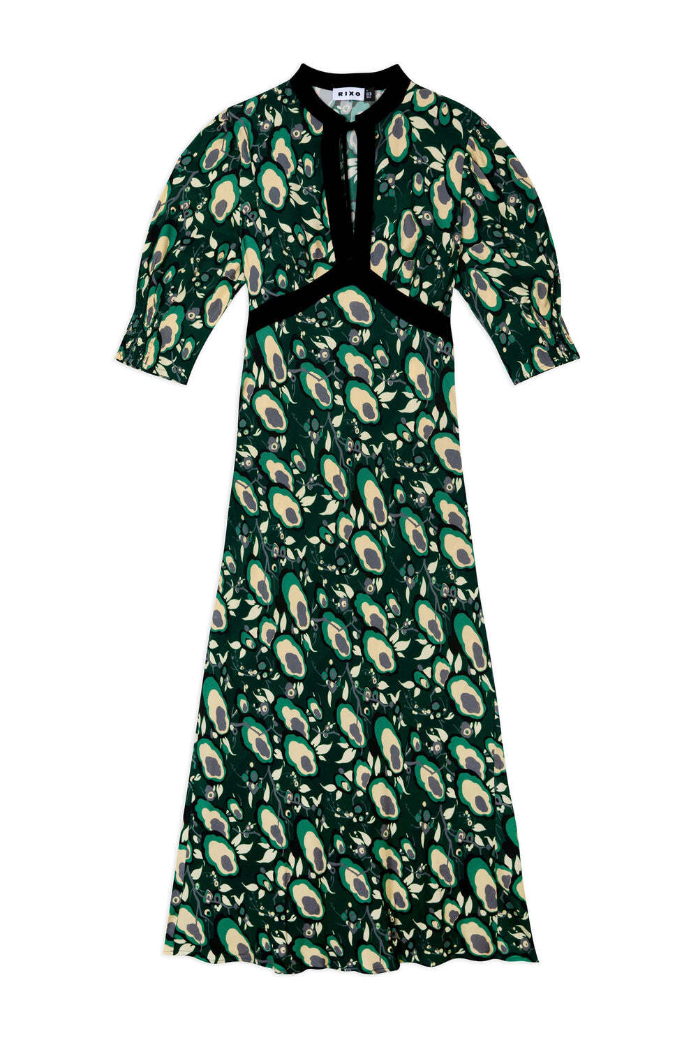 New Rixo Petra Keyhole Alpine Starlet Floral Midi Dress Size XXS XS S M L XL 2XL