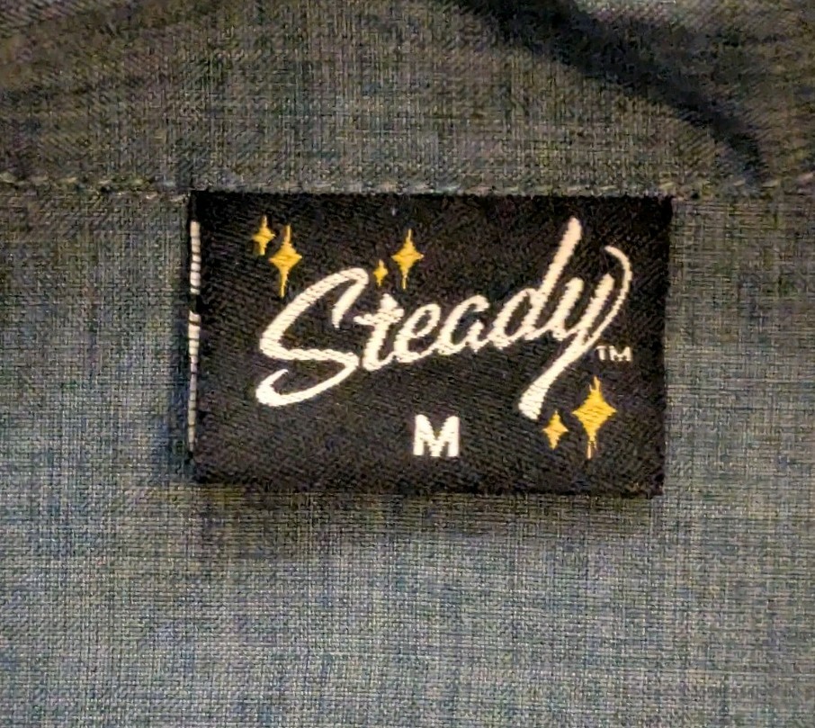 VTG 90s Steady Retro Colorblock Bowling Shirt Mens Camp Collar Rockabilly – M