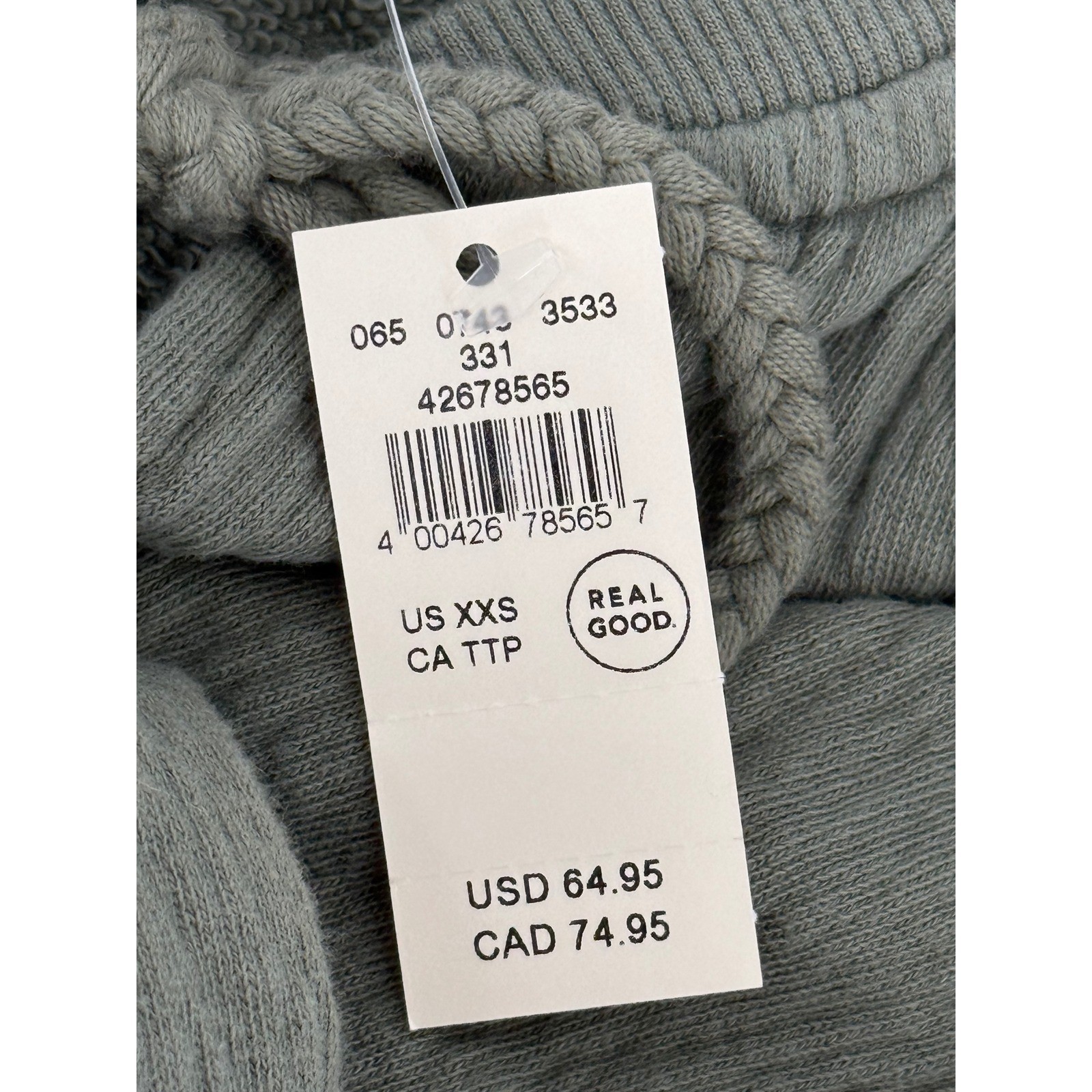 Aerie Olive Green Gauze Tassel Tie Balloon Sleeve Sweatshirt Sz XXS NEW Org $64