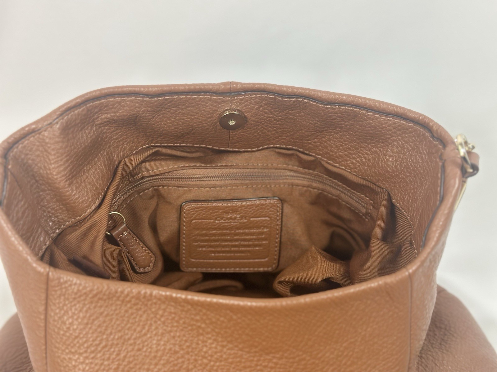 Coach F34495 Madison Phoebe SM Shoulder Bag Saddle Brown Soft Pebble Leather