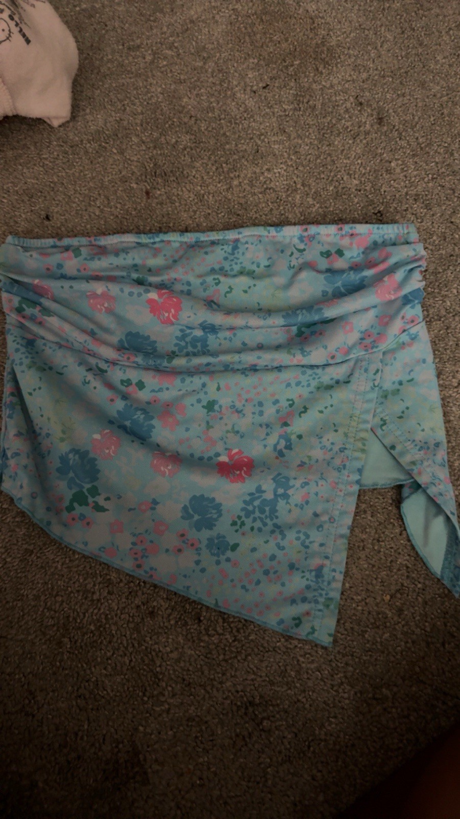 SHEIN Women’s tube top Floral Print Blue/Pink Stretch Size M