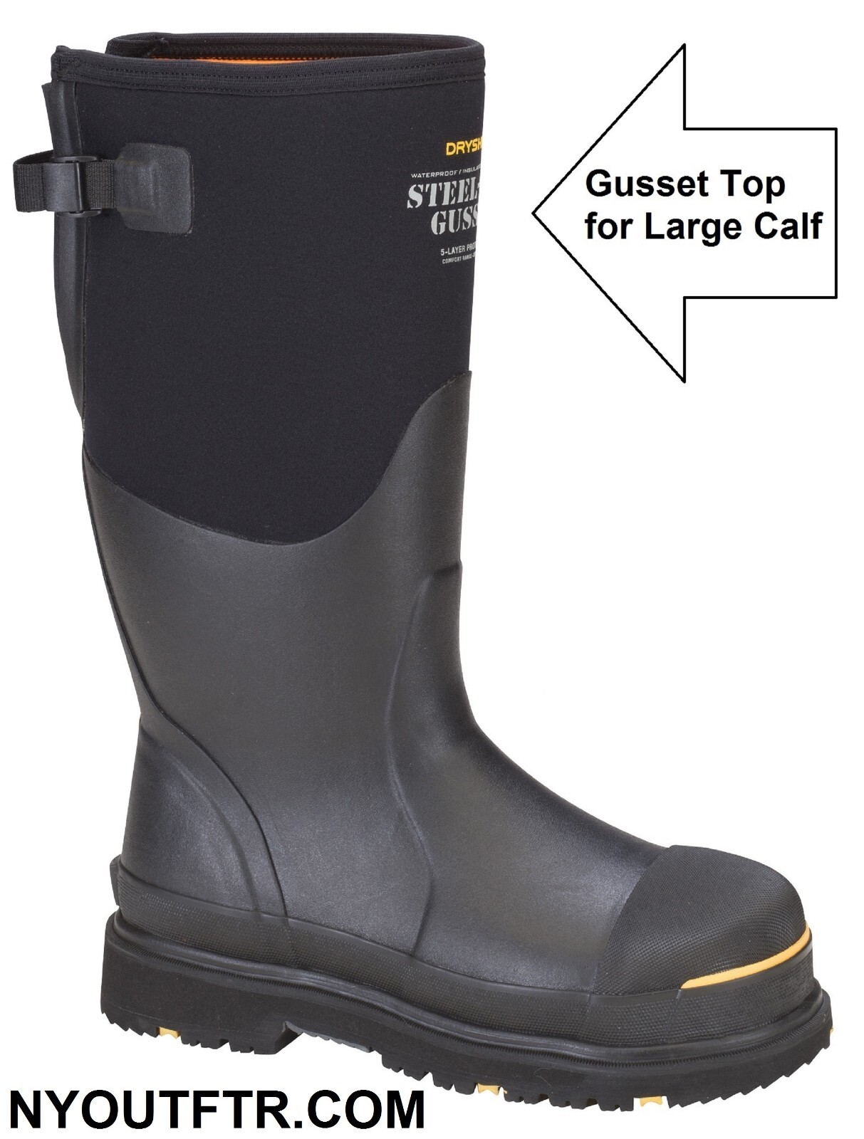 Dryshod Size 13 Steel Toe Gusset Top Comfort Fit Boot STG-UH-BK Muck Boot Style