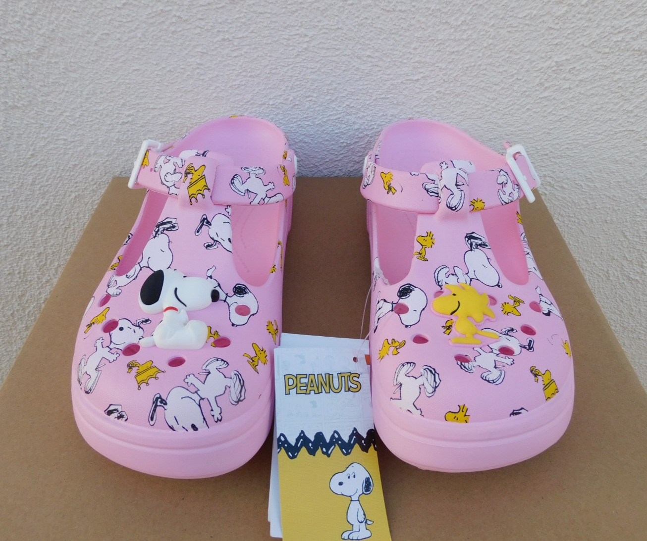 CROCS PINK MULTI PEANUTS MARY JANE CLOGS PLATFORM SHOES, US 10/ EUR 41-42 ~NWT