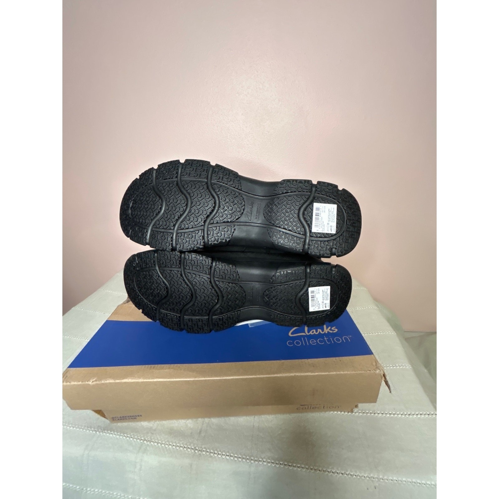 Clarks Men’s Walpath Easy Chelsea Boot Black Leather Size 12 W Waterproof New