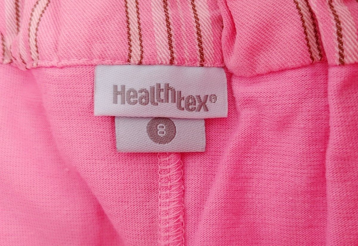 Healthtex Skort Wide Waistband w/ Back Elastic Pocket & Heart Pnk Plaid 8 #15525