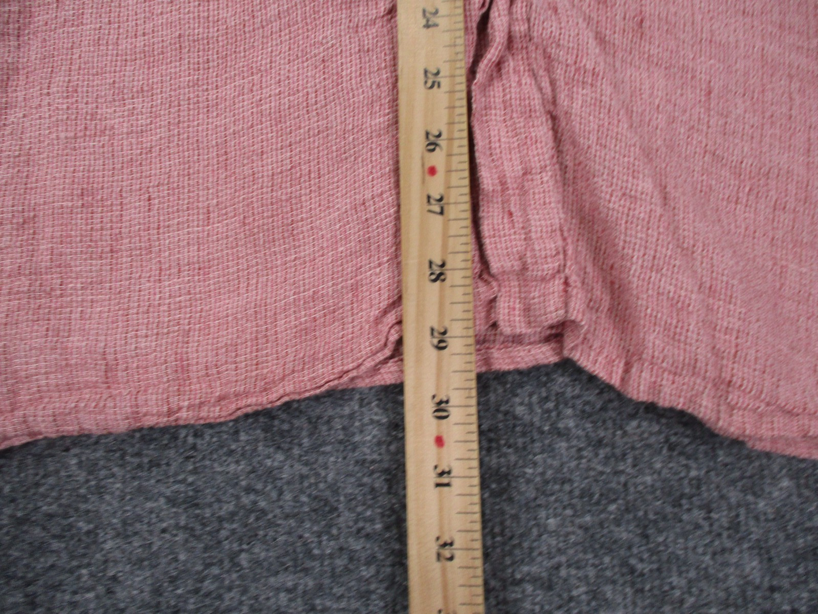 Flax Shirt Womens 3X 3G Red Linen Tunic Loose Lightweight Breathable Flowy Beach