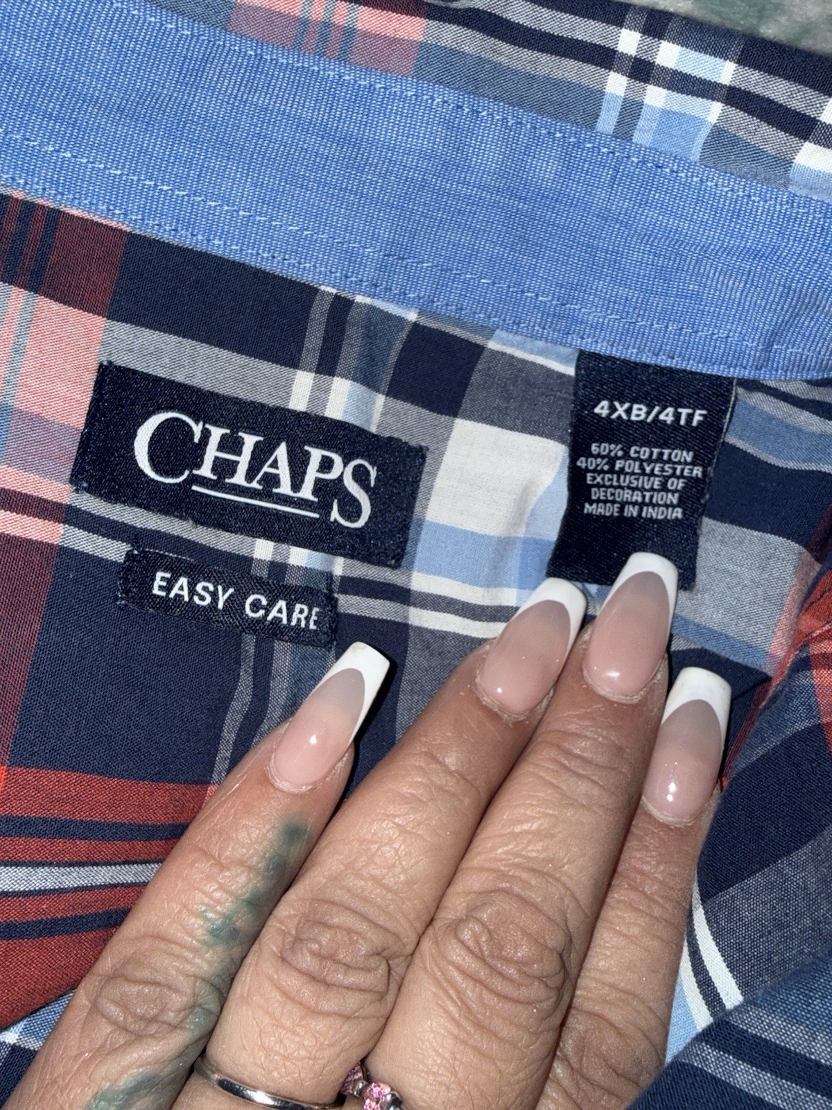 Chaps Easy Care Plaid Long Sleeve Button-Up Shirt Big & Tall 4xl