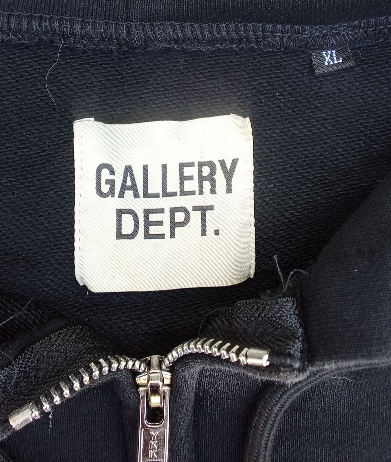 Gallery Dept. Smoke Fade Tie Dyed Black Full Zip Hoodie XL NWOT