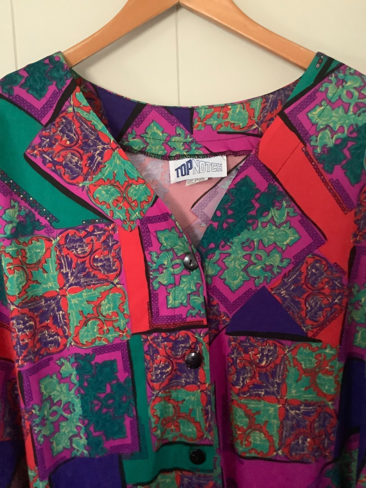 Vintage Top Notch Blouse Women’s Plus Size 30W Bright Rich Colors New w/Tags