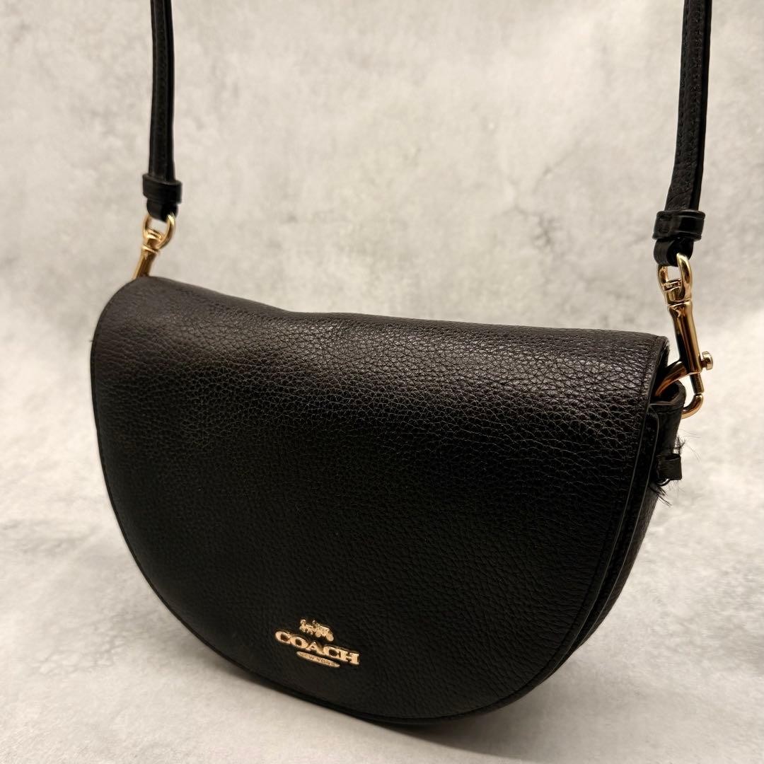 COACH Shoulder Bag Ellen Crossbody Half Moon Black