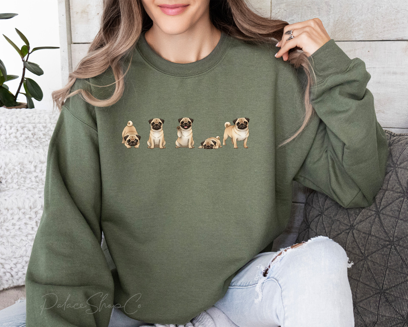 Pug Sweatshirt Dog Mom Funny Cute Pug Lover Gift