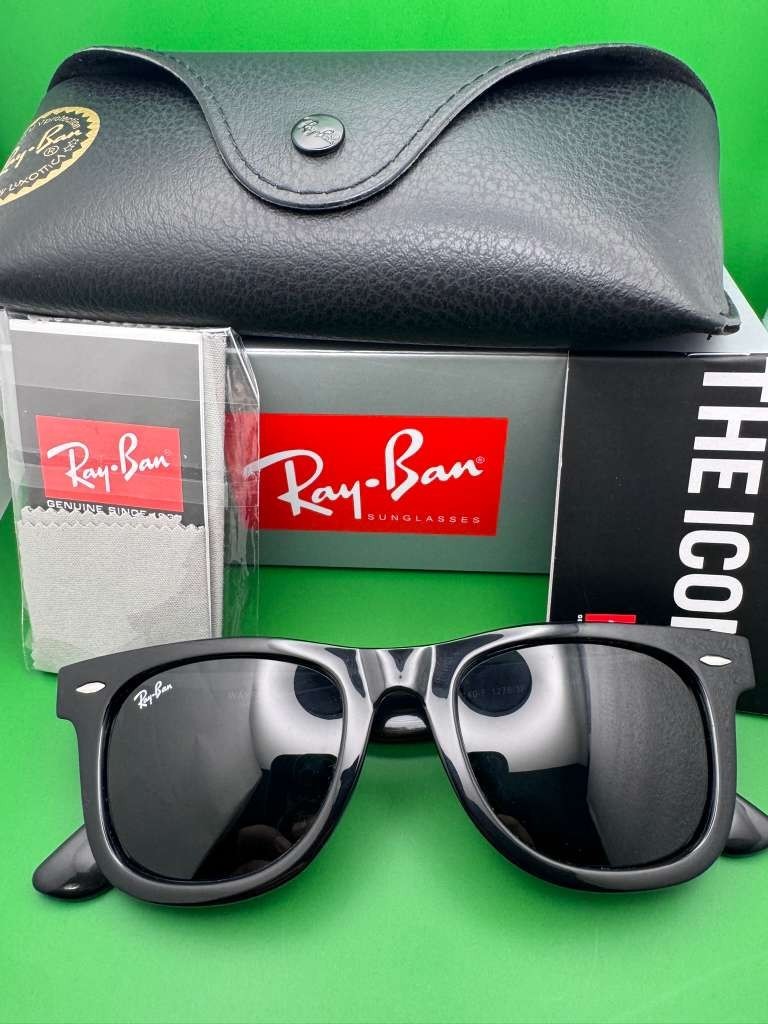 Ray-Ban RB2140 Wayfarer Sunglasses Black Frame & Black Lens Classic Style