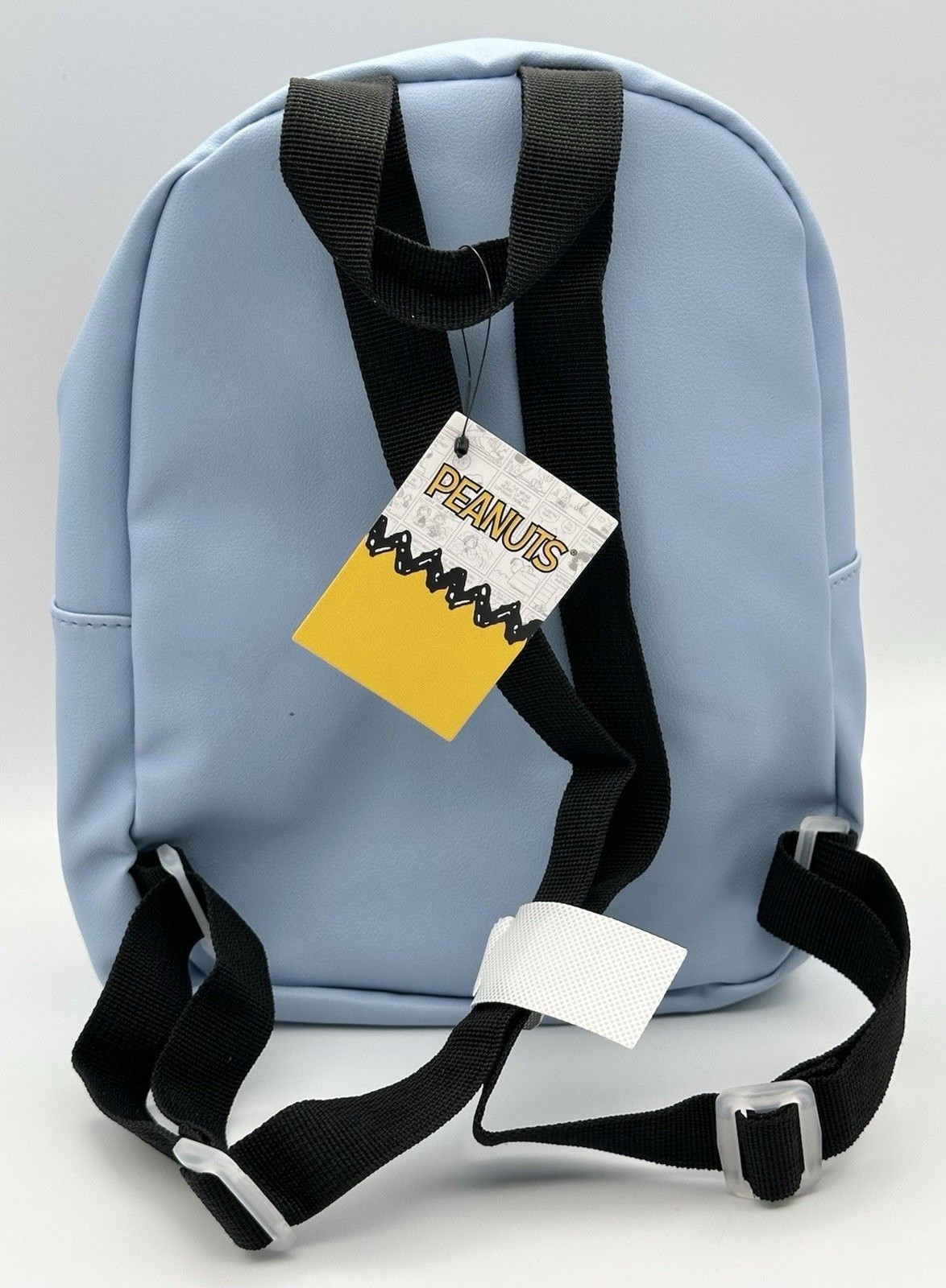 NWT Peanuts Snoopy Sleeping Faux Leather Blue Mini Backpack Purse Bag Diaper Bag